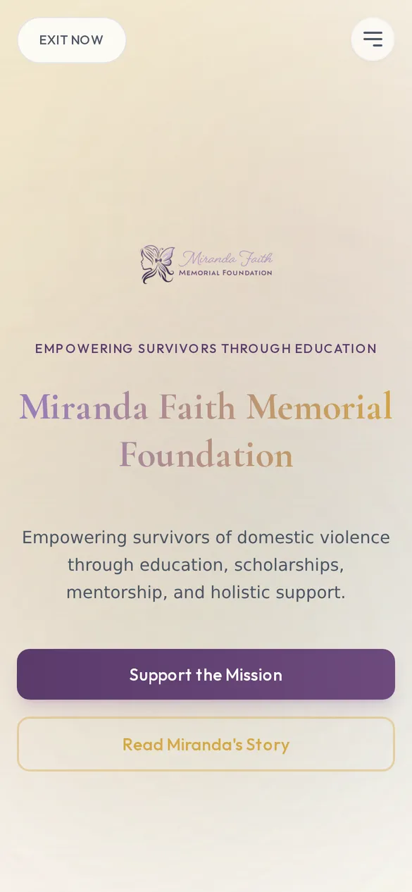 Miranda Faith Memorial Foundation on iPhone