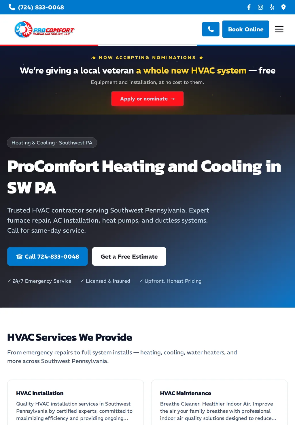 ProComfort Heating & Cooling on iPad